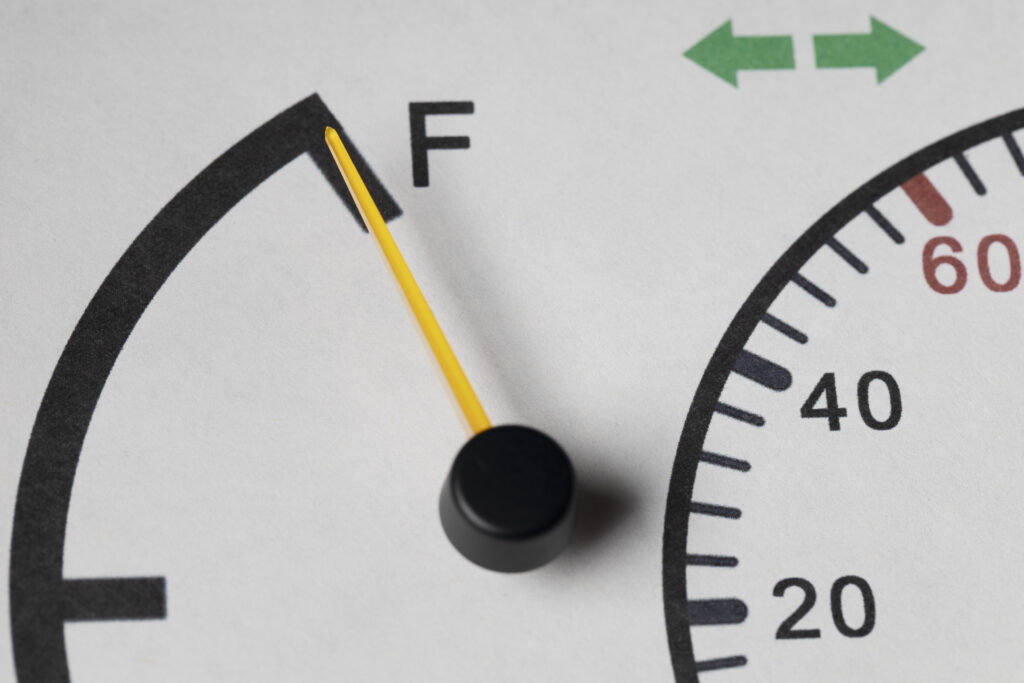 Fuel gauge of a car